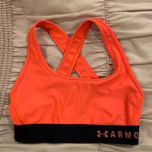 Orange Under Armour Sports Bra
